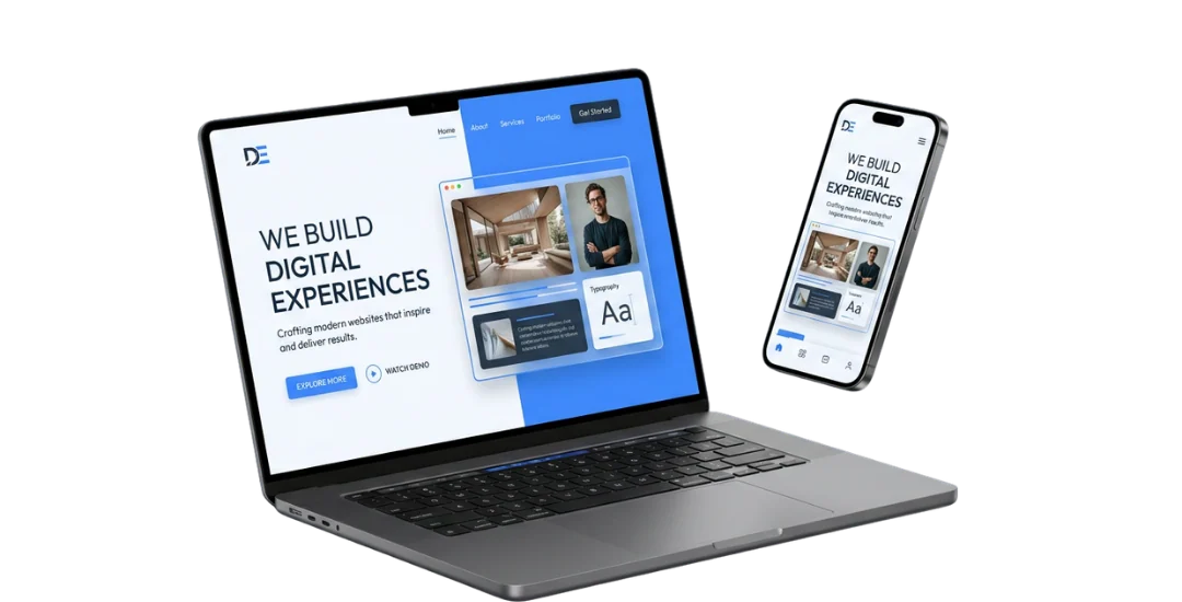 Modern weboldal laptopon és mobiltelefonon – meggyőző első benyomás